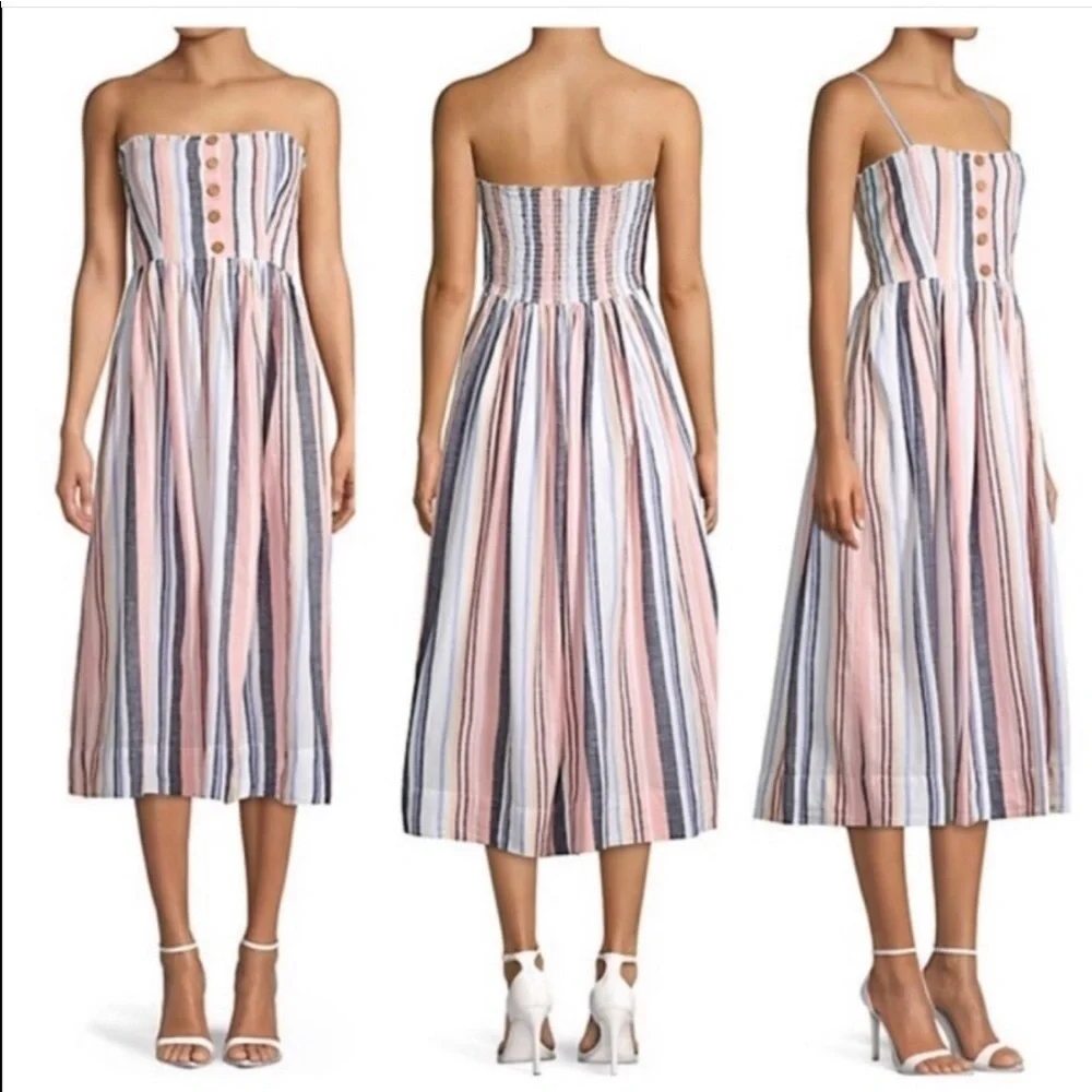 Free People Lilah midi dress strapless striped